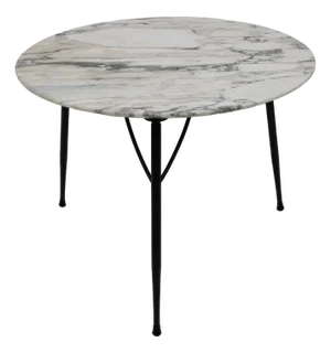 Mid-Century Modern Italian Marble and Metal Round Coffee Table, 1960s