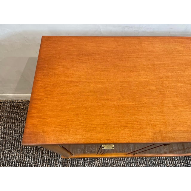 Brown Vintage 1970s Hickory White Credenza Dresser Art Deco Style For Sale - Image 8 of 11