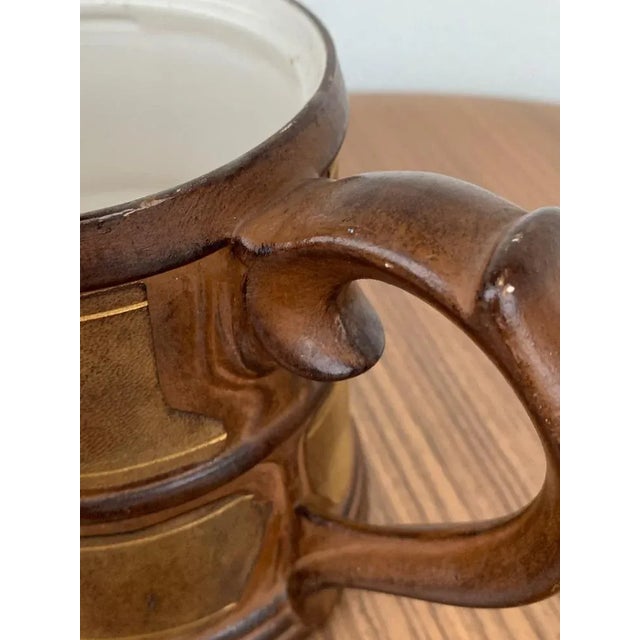 Mid-Century Leather & Porcelain Ceramic Tobacco Pot, 1950s For Sale - Image 11 of 13