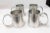 Pewter t.k.f. Banka Tinwerk Indonesian Hammered Art Deco Pewter Pitcher and Eight Tankard Set For Sale - Image 10 of 12