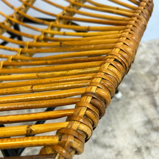 1950s Bamboo and Rattan Chair attributed to Dirk van Sliedrecht for Rohé Noordwolde, 1950s For Sale - Image 5 of 7