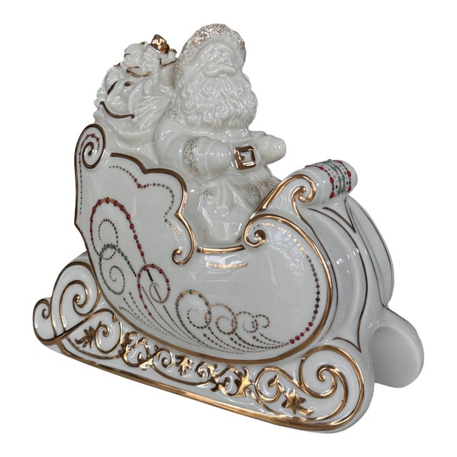 Vintage Lenox Dash Away All Collection Santa & Sleigh For Sale