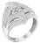 .925 Sterling Silver 1-1/8 Cttw Round & Baguette Diamond 'Flower & Fern' Cluster Cocktail Fashion Ring (I-J Color, I2-I3 Clarity) - Size 6 For Sale