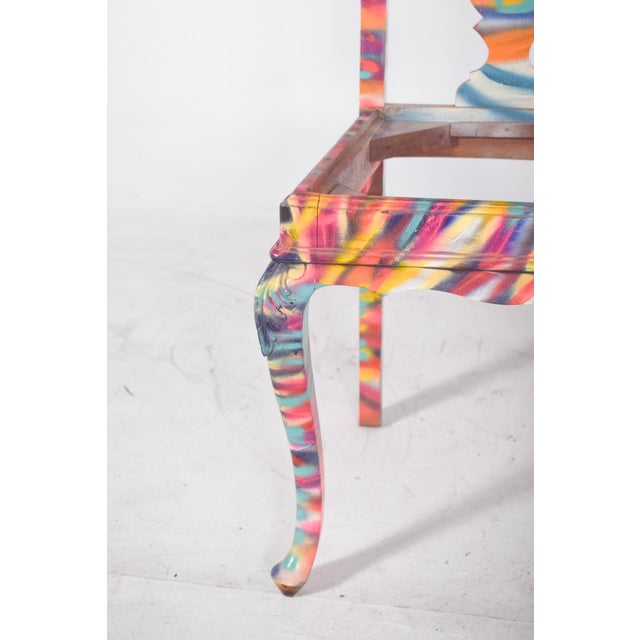 Portuguese Painted Chair by Francisco Camilo, 1950s For Sale - Image 6 of 8