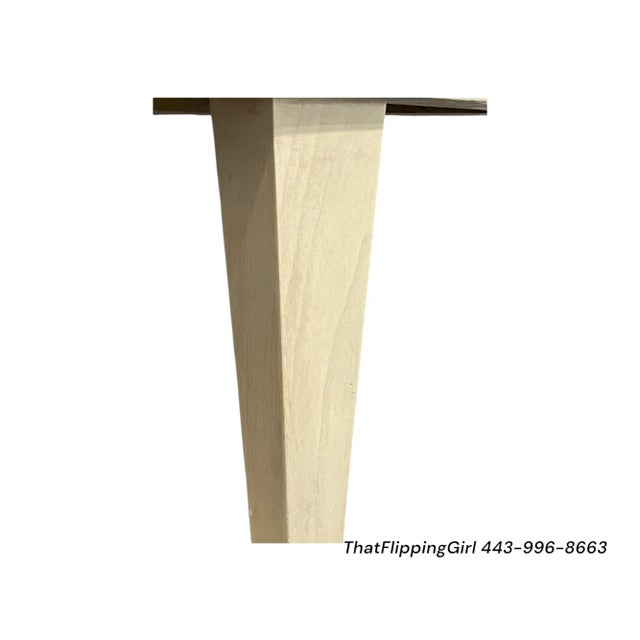 McM/Retro Coffee Table and Matching End Tables in Navy and Light Raw Wood - Set of 3 For Sale - Image 4 of 5