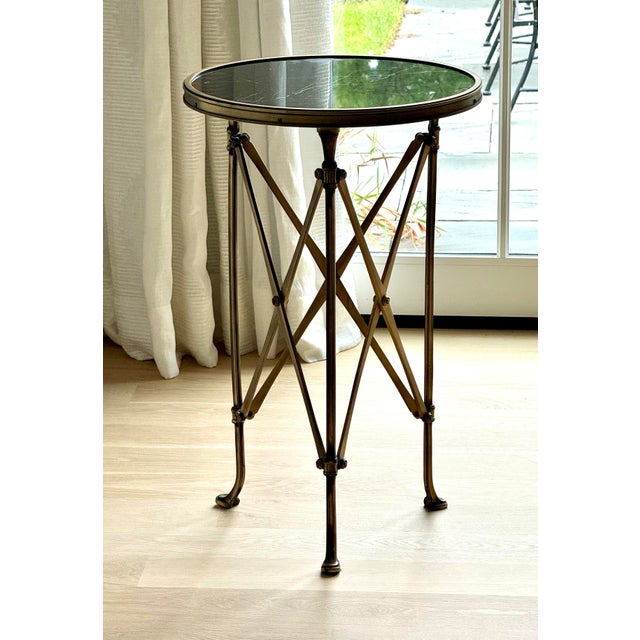 1960 Neoclassical Bronze and Black Marble Gueridon / Directoire / Empire Side Table For Sale - Image 10 of 10