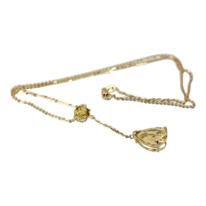 Citrine Double Drop Necklace in 18k Gold