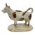Antique Sponge-Ware Staffordshire Cow Creamer Figurine in Ivory Color Made in England - Circa 1860’s For Sale