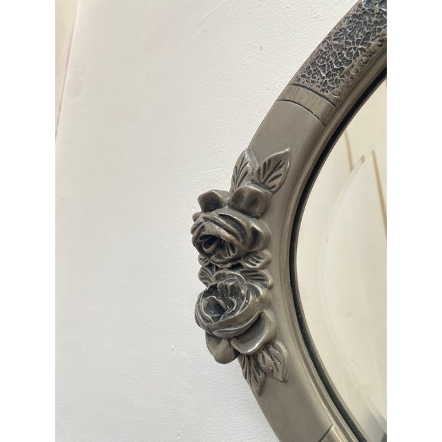 Art Deco Pewter Wall Mirror, 1920 For Sale - Image 9 of 11