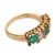 1910s Edwardian Emerald Diamond 18k Yellow Gold Ring, Size 5.25 For Sale - Image 4 of 6