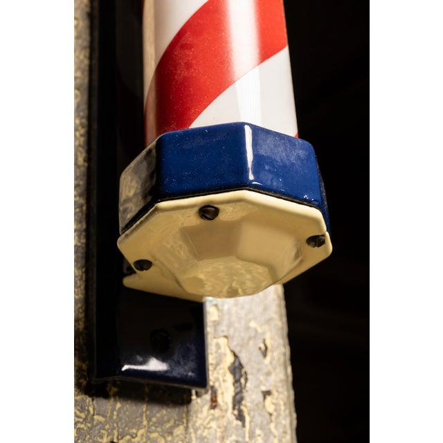 Antique Porcelain and Milk Glass Barber Pole For Sale In Chicago - Image 6 of 6