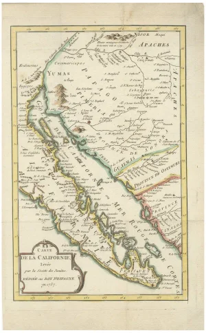 Jesuit Map of California and Baja, 1757
