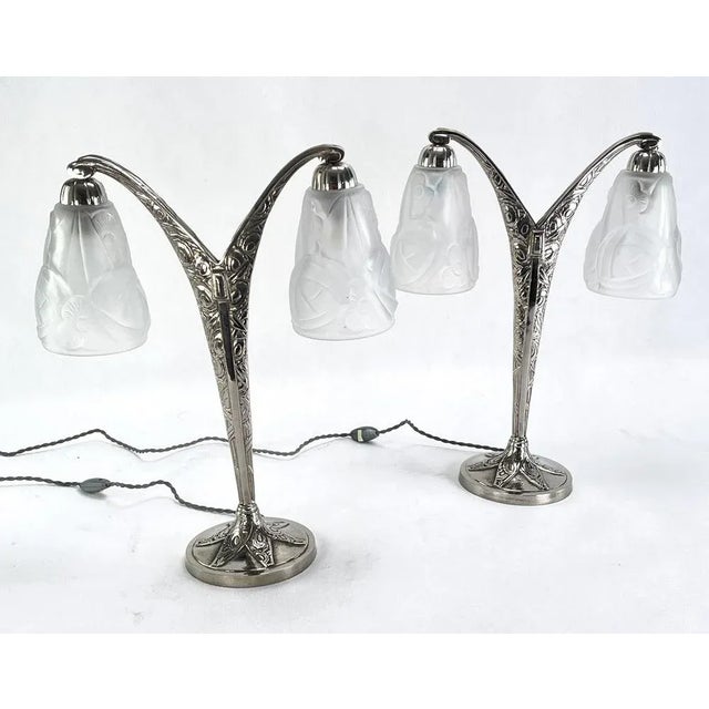 Art Deco Degué Table Lamps from Verrerie Dart Degué, 1920s, Set of 2 For Sale - Image 12 of 12