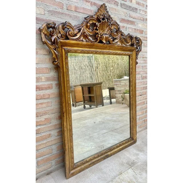 Early 20th Century French Wood Wall Mirror, 1920s For Sale - Image 12 of 12