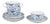 Blue Fluted Half Lace Chocolate Cups with Saucers from Royal Copenhagen, 1959, Set of 8 For Sale