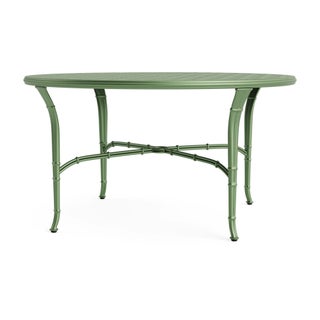 Brown Jordan Calcutta 54" Round Cast Top Dining Umbrella Table in Bay Leaf For Sale