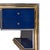 This beautiful french cobalt blue, mid-century modern brass and chrome desk. The top is rich blue with chrome and brass...