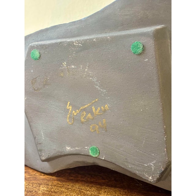 Charcoal Vintage 1960s Tony Evans Raku Studio Pottery Vase, Abstract Form For Sale - Image 8 of 10