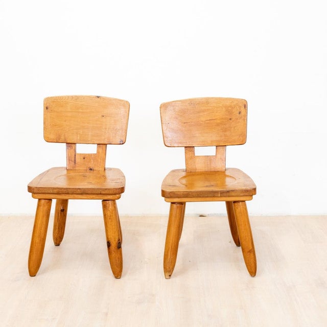 Wood Brutalist Elm Chairs, 1970s, Set of 2 For Sale - Image 7 of 11