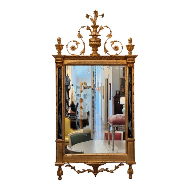 Neoclassical Pair of Vintage Giltwood Mirrors in the Neoclassical Manner For Sale - Image 3 of 11
