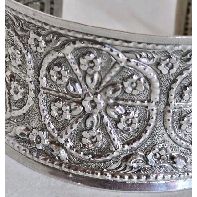 Sterling Silver Repoussé Cuff Bangle, Birmingham, 2009 For Sale - Image 10 of 18