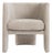 Matthew Izzo Home Lansky Taupe Chenille, Three Leg, Barrel Back Club Chair For Sale