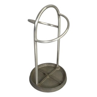 Italian Art Deco Round Umbrella Stand in Metal, 1930s For Sale