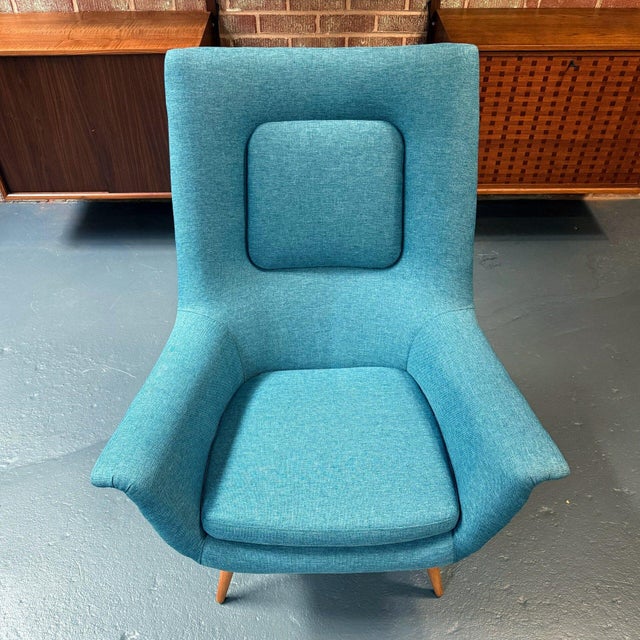 Textile 1960s Danish Scoop-Backed Lounge Chair For Sale - Image 7 of 8
