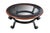 Modern Maitland Smith Mahogany & Iron Modern Round Glass Top Coffee Cocktail Table For Sale - Image 3 of 12