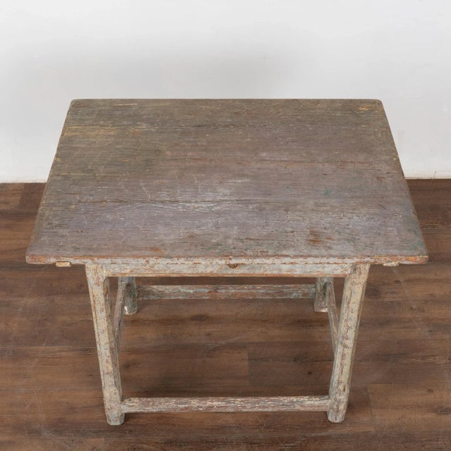 Original Gray Painted Pine Swedish Side Table, Circa 1820-40 For Sale - Image 4 of 11
