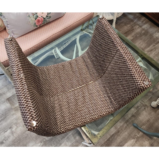 Textile 1970s Vintage Karl Springer Style Waterfall Bench/Ottoman For Sale - Image 7 of 8