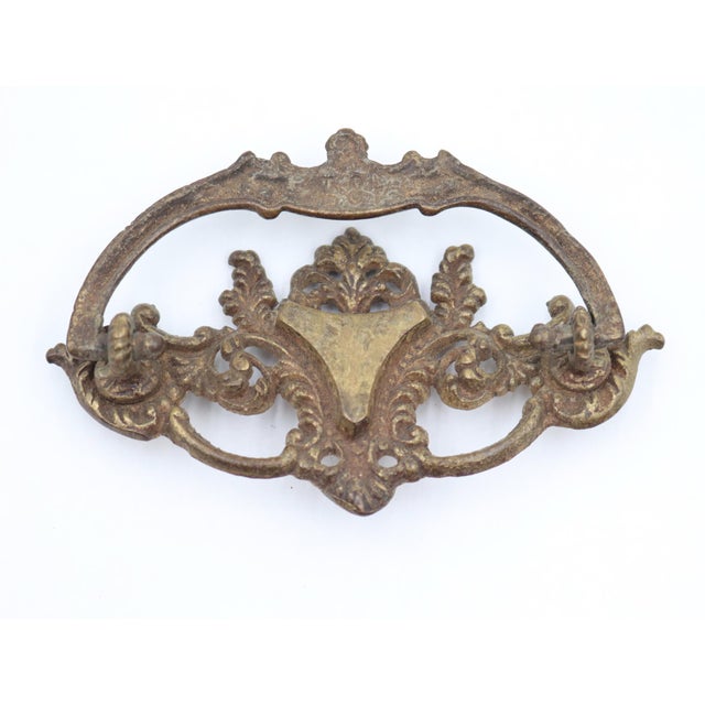 Mid 20th Century Victorian Style 4.125 In. Brass Bail Dresser Pull For Sale - Image 4 of 5