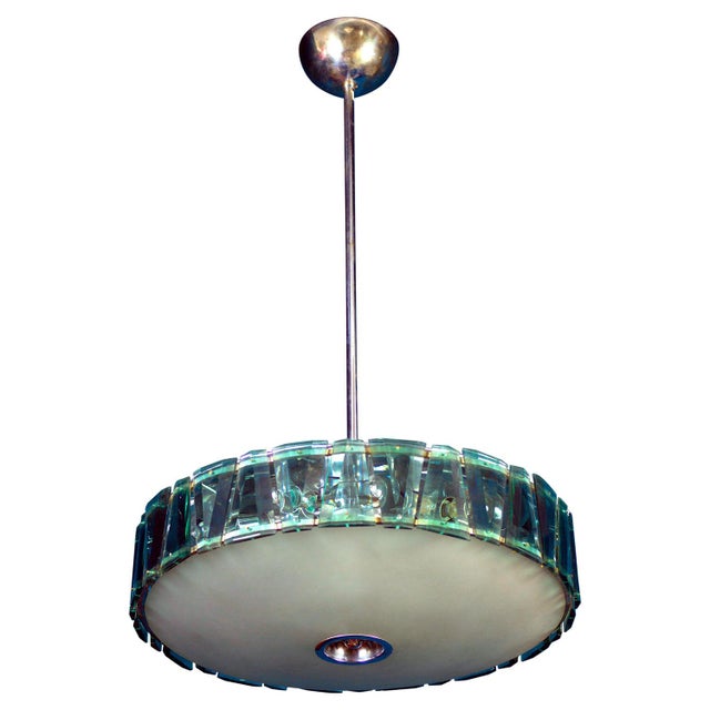 Round Crystal Chandelier attributed to Max Ingrand for Fontana Arte, 1940s For Sale - Image 15 of 15