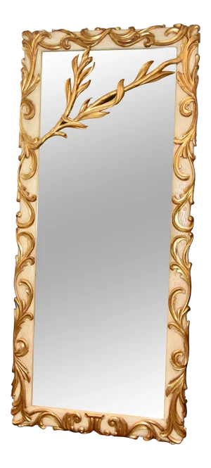 Louis XVI Rococo Style Wood Gold Gilt Floor Aged Mirror