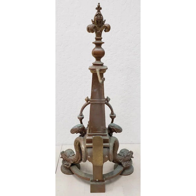 Pair of Late 19th Century French Baroque Bronze Chenets / Andirons For Sale In San Francisco - Image 6 of 12