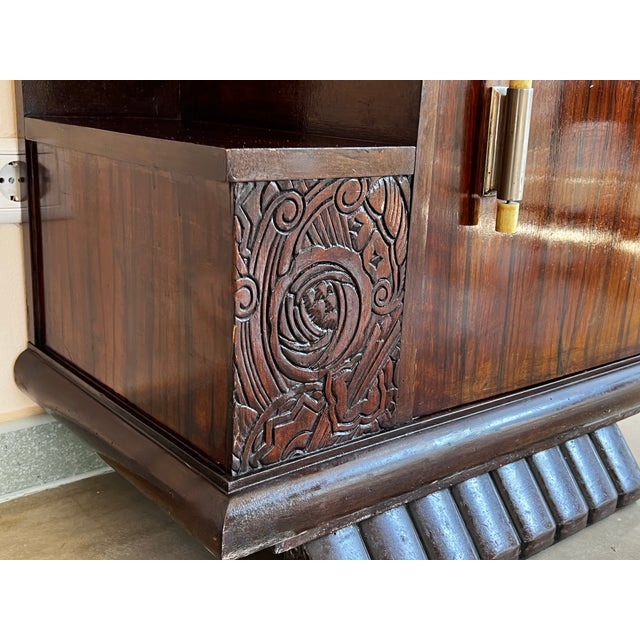 Pair of Art Deco Side Cabinets or Nightstands With Ebonized Base For Sale - Image 9 of 11