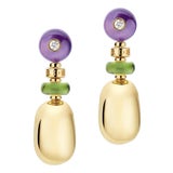 Bvlgari, Mediterranean Eden Diamond, Amethyst and Peridot Earrings, 18k, A Pair For Sale