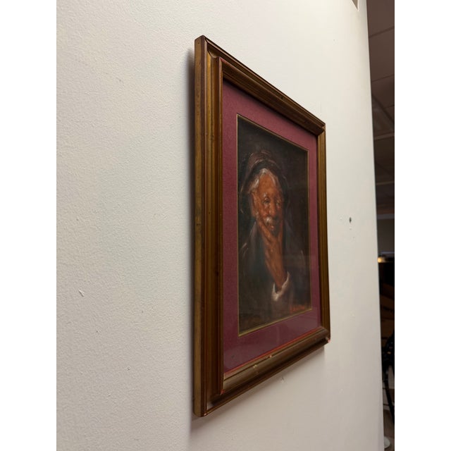 Mid-Century Modern Expressionist Oil Portrait Study by L. Schellino For Sale - Image 4 of 9
