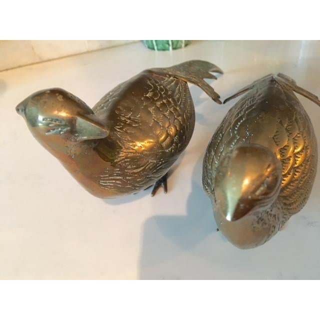 Pair Vintage Mid Century Brass Pheasant Bird Statues For Sale In Louisville - Image 6 of 12