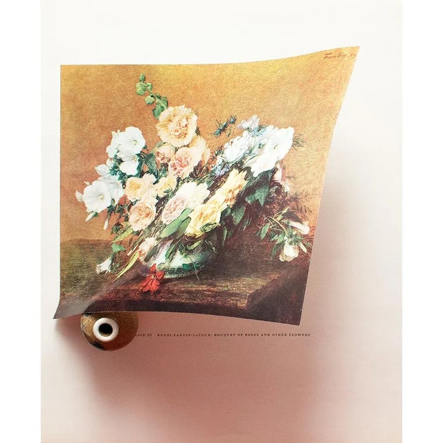 1950s After Henri Fantin-Latour "Bouquet of Roses and Other Flowers", First Edition Swiss Full-Color Print For Sale - Image 4 of 9