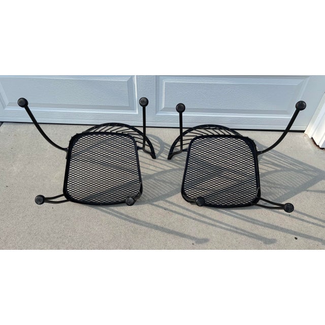 Signed 1950's Russell Woodward Metal Pinecrest Dining Chairs Set of 2, Attributed For Sale - Image 9 of 12