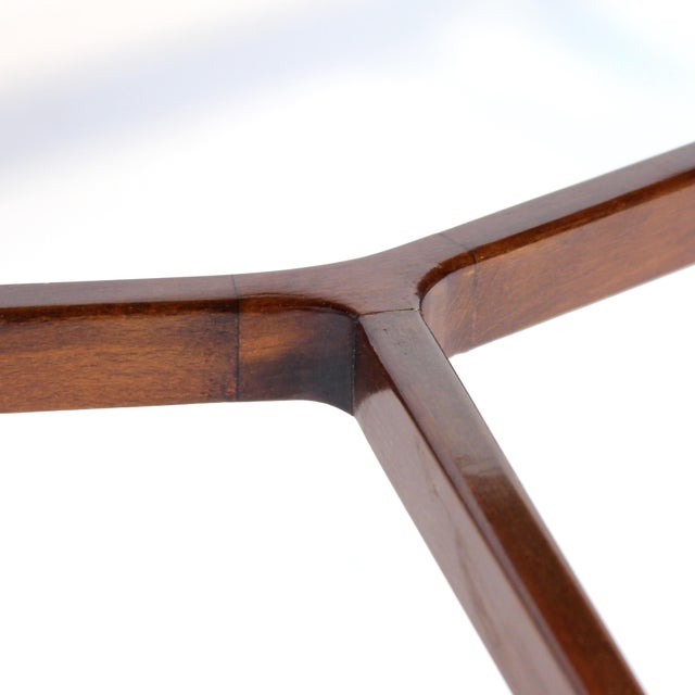 Mid-Century Swedish Semi-Circular Mahogany Side Table on Brass Feet, 1940s For Sale - Image 16 of 18