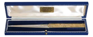 Elizabeth II Sterling Silver & Silver Gilt Letter Knife by Richard Lawrence Geere, London, 1978