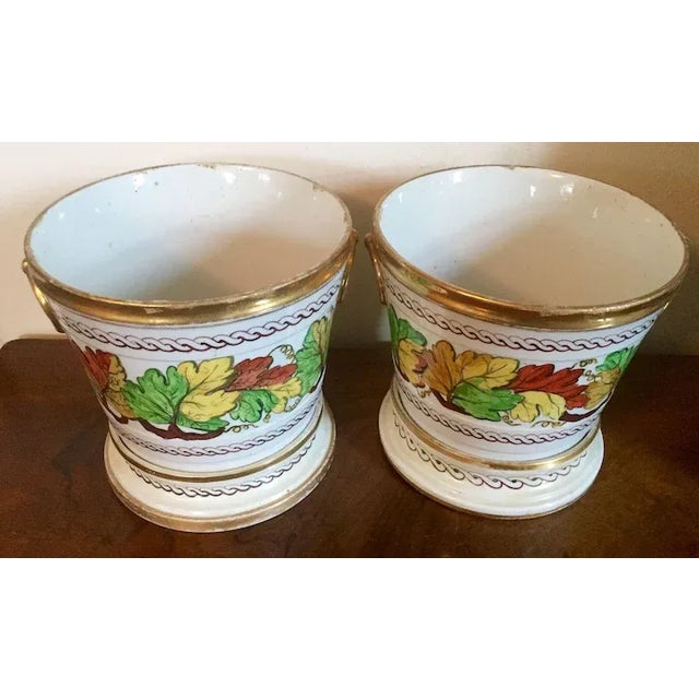Ceramic Early 19th Century English Regency Coalport Porcelain Cachepot - A Pair For Sale - Image 7 of 11