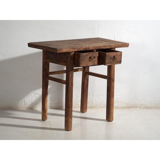 Antique Elm Console Table For Sale - Image 5 of 12