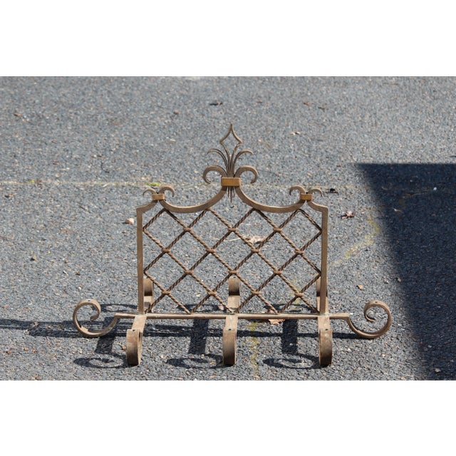 Royal Lily Wrought Iron Grids, Set of 2 For Sale - Image 12 of 18