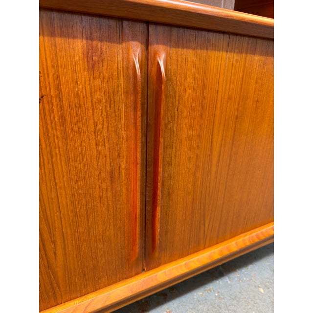 Vintage Bernhard Pedersen & Son Danish Teak Credenza W/ Glass Hutch For Sale - Image 15 of 18