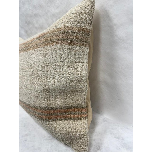 Contemporary Turkish Hemp Pillow Cushion Natural Brown Beige Pillow Cushion Cover 16" x 24" For Sale - Image 3 of 4