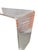 One clear acrylic waterfall table, a single bent sheet forming the top and both legs, at console or desk height. No maker...