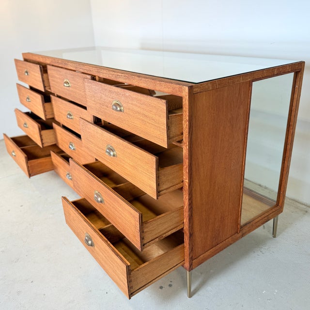 Vintage Oak Display Counter with 12 Drawers, 1960s For Sale - Image 11 of 18